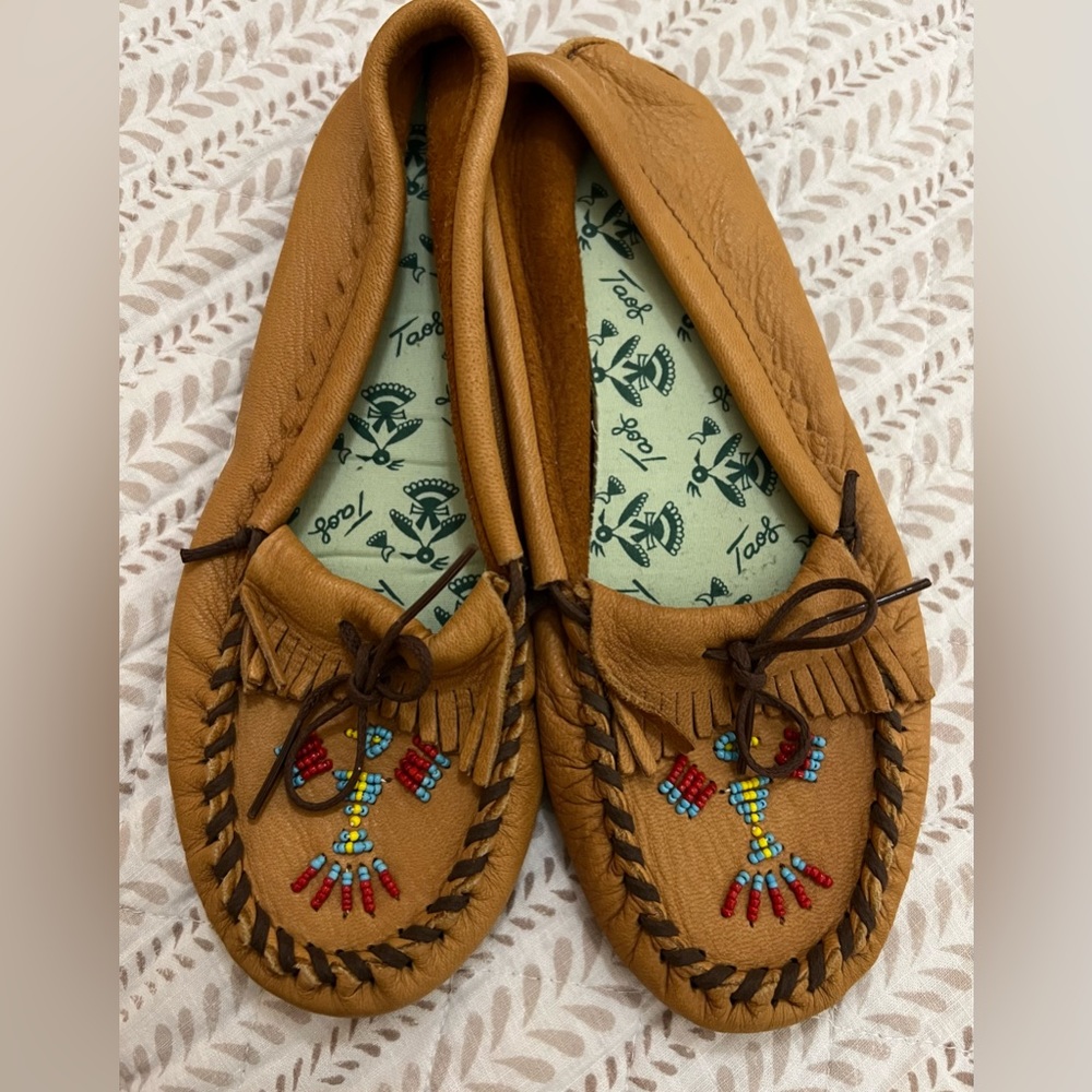 Taos Vintage Beaded Thunderbird Moccasins
